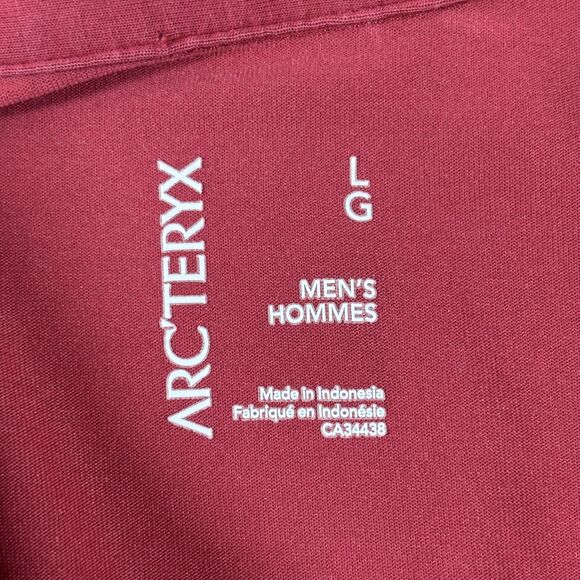 Arc'teryx Captive Polo Shirt Men's Large Red Performance Stretch Gorpcore Hiking - Picture 6 of 8